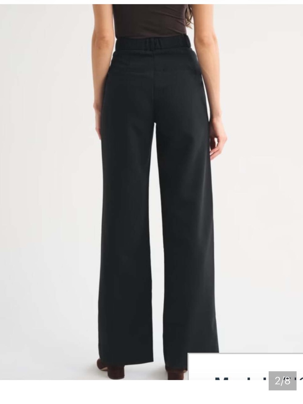 Abercrombie & Fitch curve love Sloane Tailored Wide Leg High-Waist Black Pants